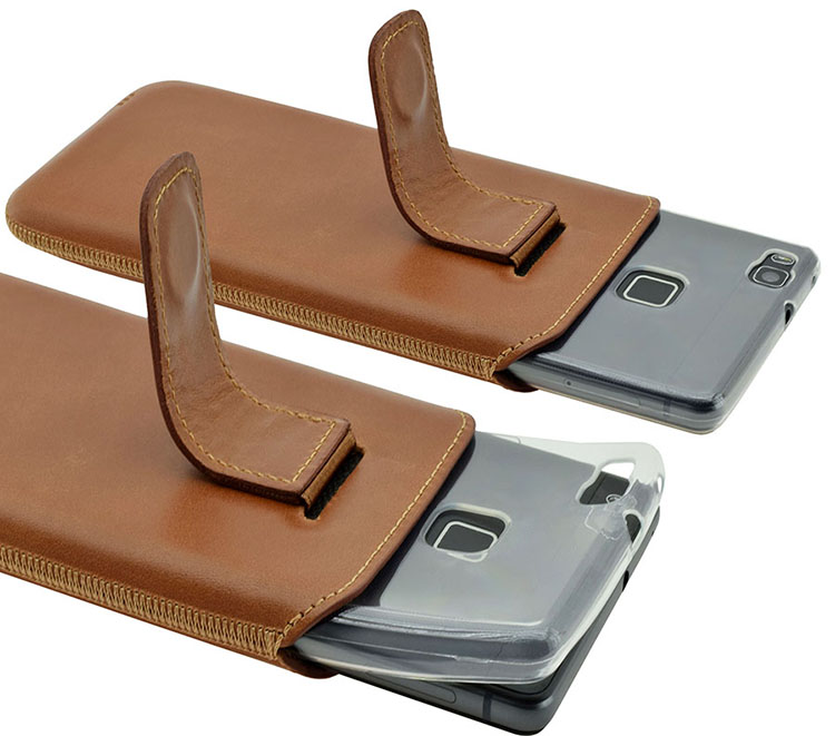Suncase Custodia In Vera Pelle Per Motorola Moto G8 Plus: Elegante Con Estrattore E Cover In Silicone Inclusa (Blu) - 5