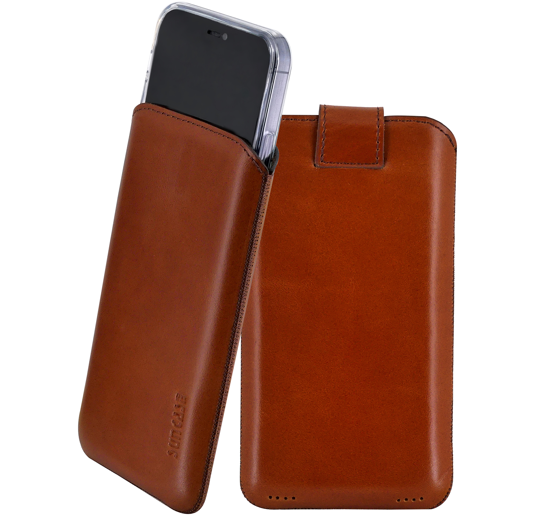 Suncase Custodia In Pelle Per Doro 5030 - Ultra Sottile Con Linguetta Di Estrazione - Fatta A Mano