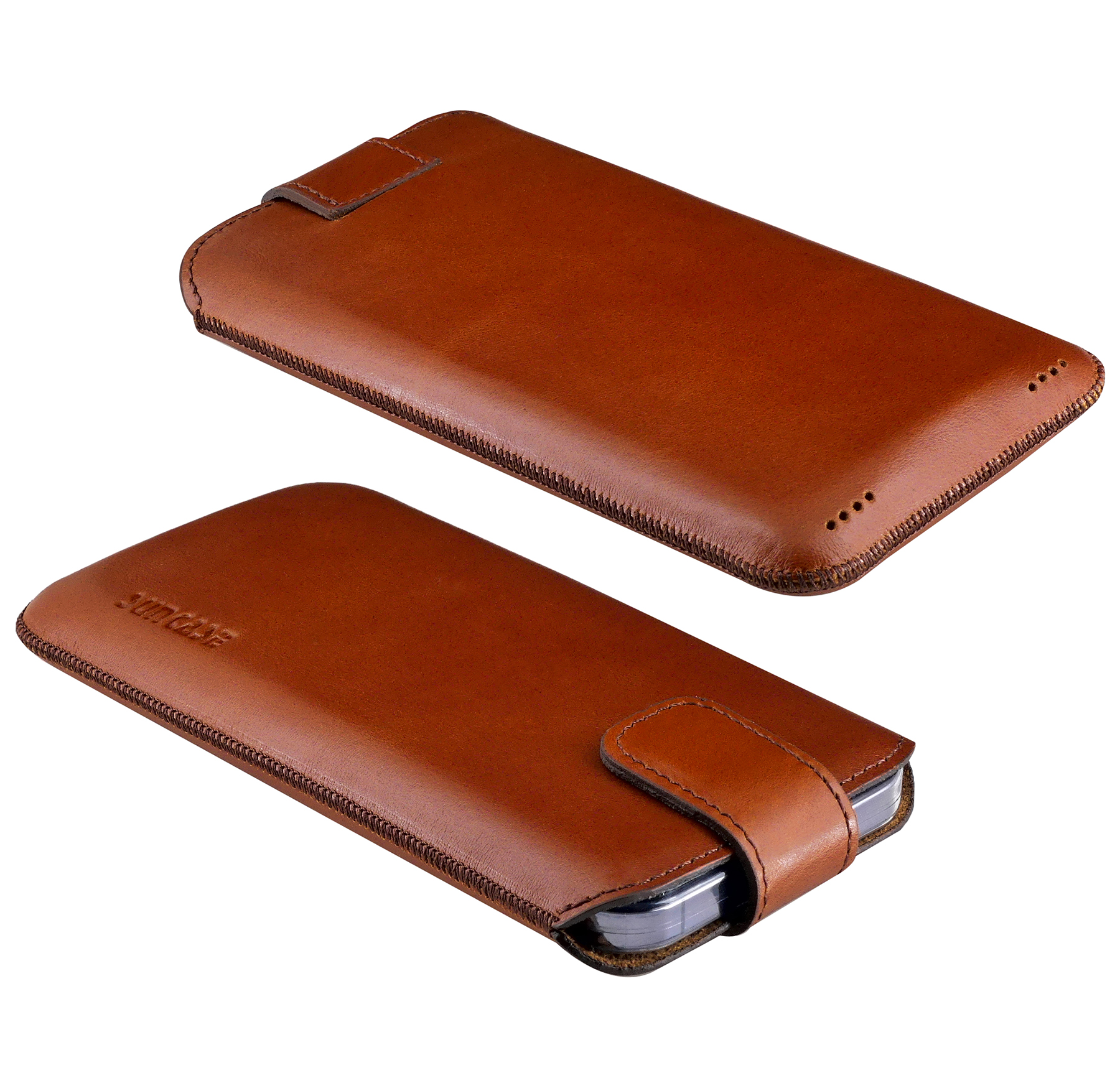 Suncase Custodia in Pelle per Doro PhoneEasy 338 gsm/Etui con rueckzu glasche