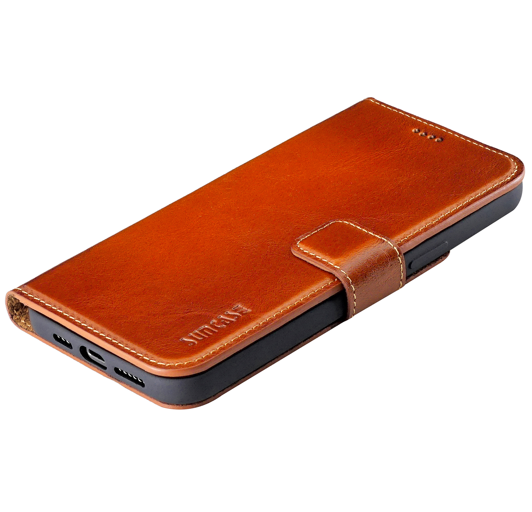 Suncase - Custodia in pelle compatibile con iPhone 12 (6,1), colore