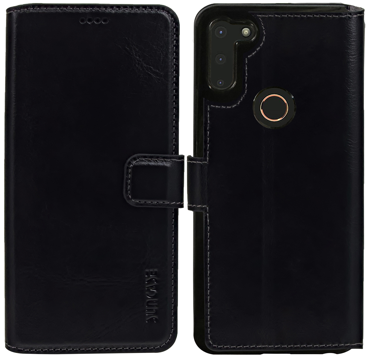 Suncase Leder Tasche Für Google Pixel 9a 5G - Mit Silikon Case & Magnetverschluss