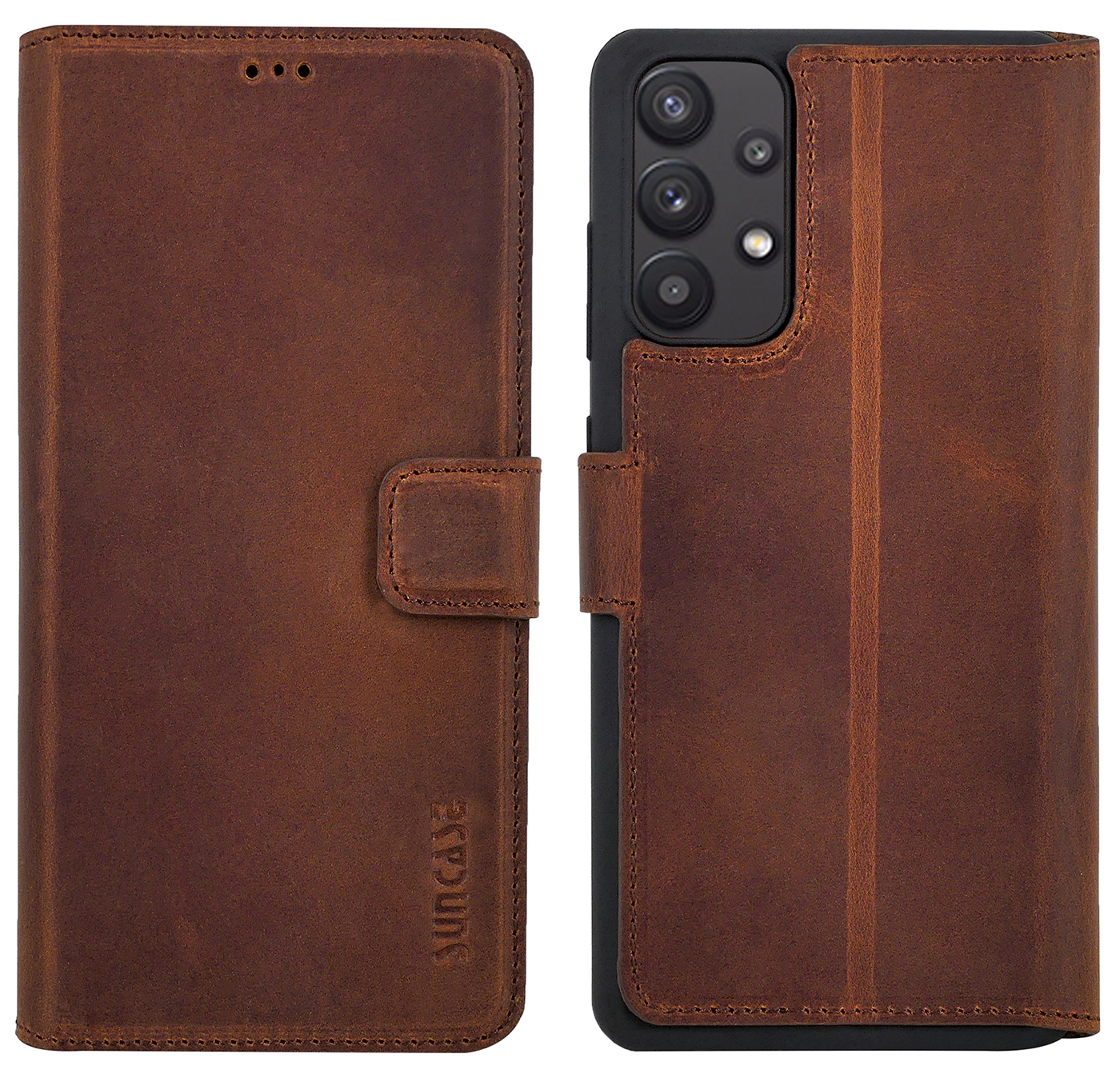 Hülle für Samsung Galaxy A32 4G Tasche Book Echt Leder Schutz Cover