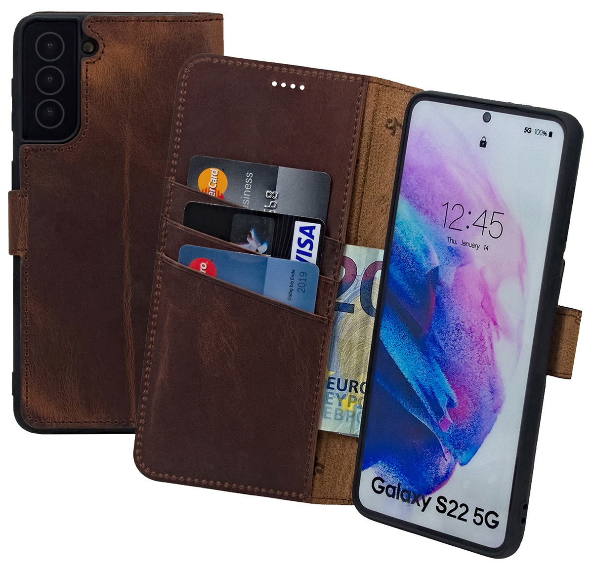 Samsung Galaxy S25 FE - Custodia Hanman Mill con 3 scomparti per carte